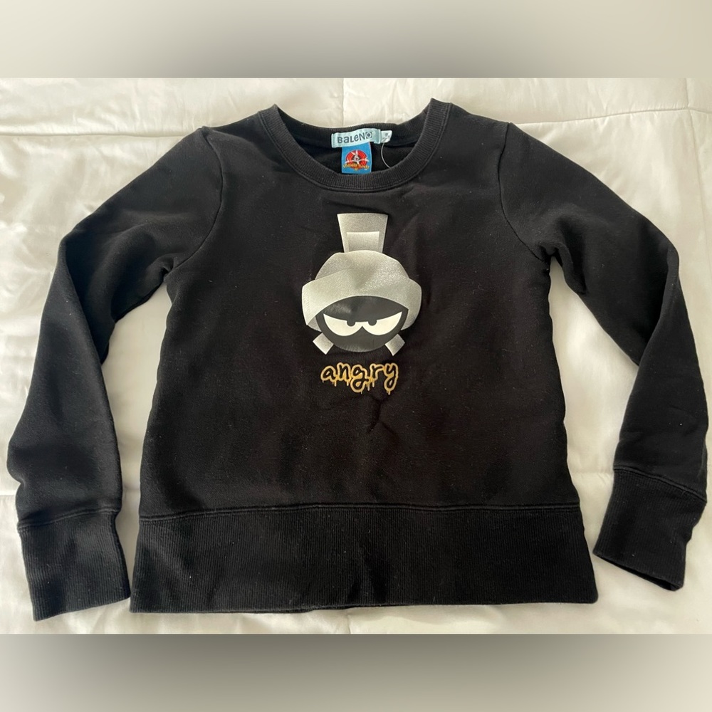 Baleno Looney Tunes Marvin the Martian Angry Sweatshirt Black Size S 155/80